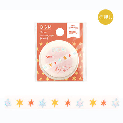 BGM Basic Series Holographic Foil Skinny Washi Tape - Color Star BM-LSG162