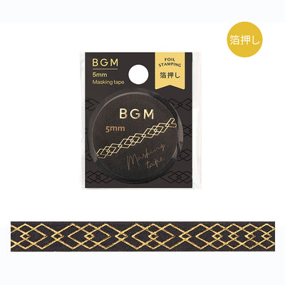 BGM Basic Series Gold Foil Skinny Washi Tape - Antique Pattern BM-LSG163
