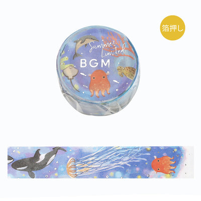 BGM Summer Limited Edition Silver Foil Washi Tape - Sea Animals BM-SPLN048