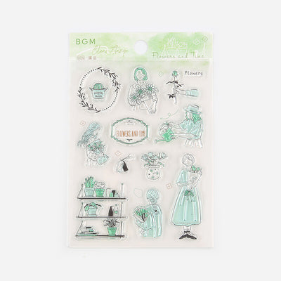 BGM Holidays Clear Stamp Set - Flowers and Time BT-CSSG002