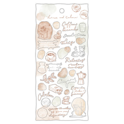 Mind Wave Line and Colors Silver Foil Clear Sticker - Coffee 81350