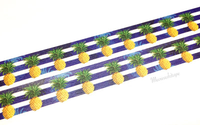 Bande - Blue stripe pineapple washi tape BDA086
