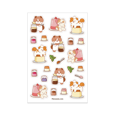 Meowashi Studio - Dog and Pudding Clear Sticker Sheet