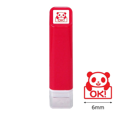 KODOMO NO KAO Mini Self-inking Stamp - Panda OK (Red) 0556-518