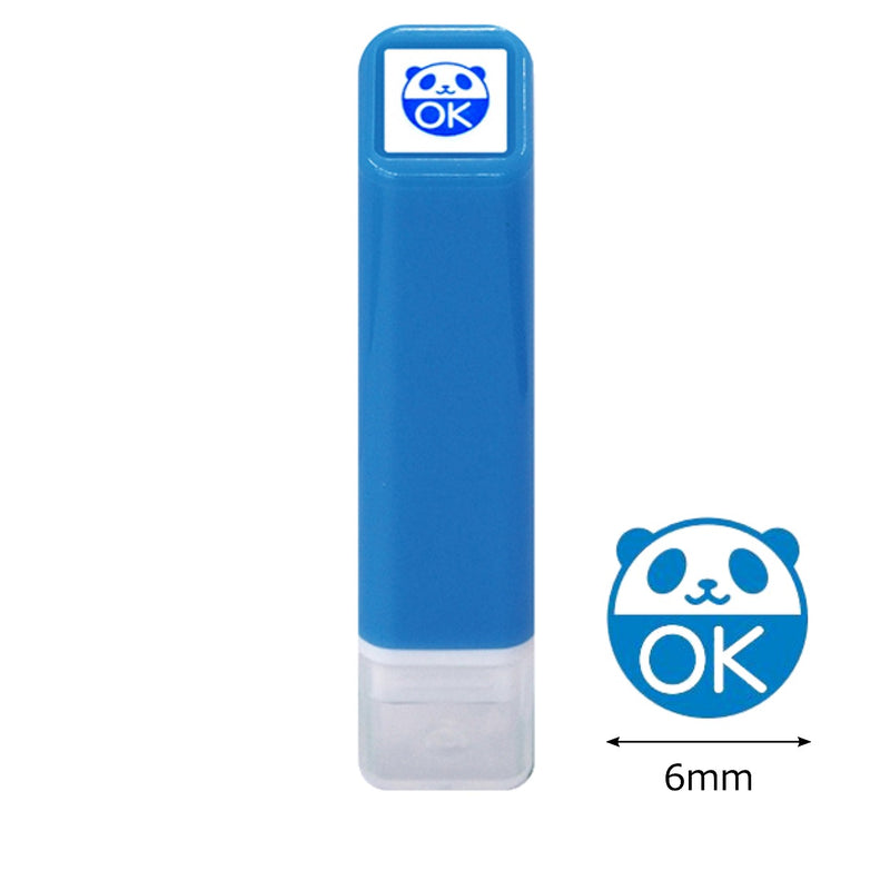 KODOMO NO KAO Mini Self-inking Stamp - Panda OK (Blue) 0556-651
