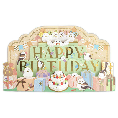 NB 3D Gold Foil Pop-UP Birthday Card and Envelope Set - Shimaenaga 1056301