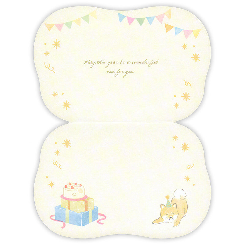 NB Gold Foil Birthday Card - Shiba Dog 1206304