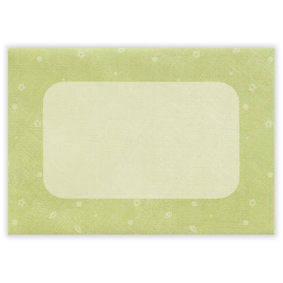 Green envelope with a clear window on a white background