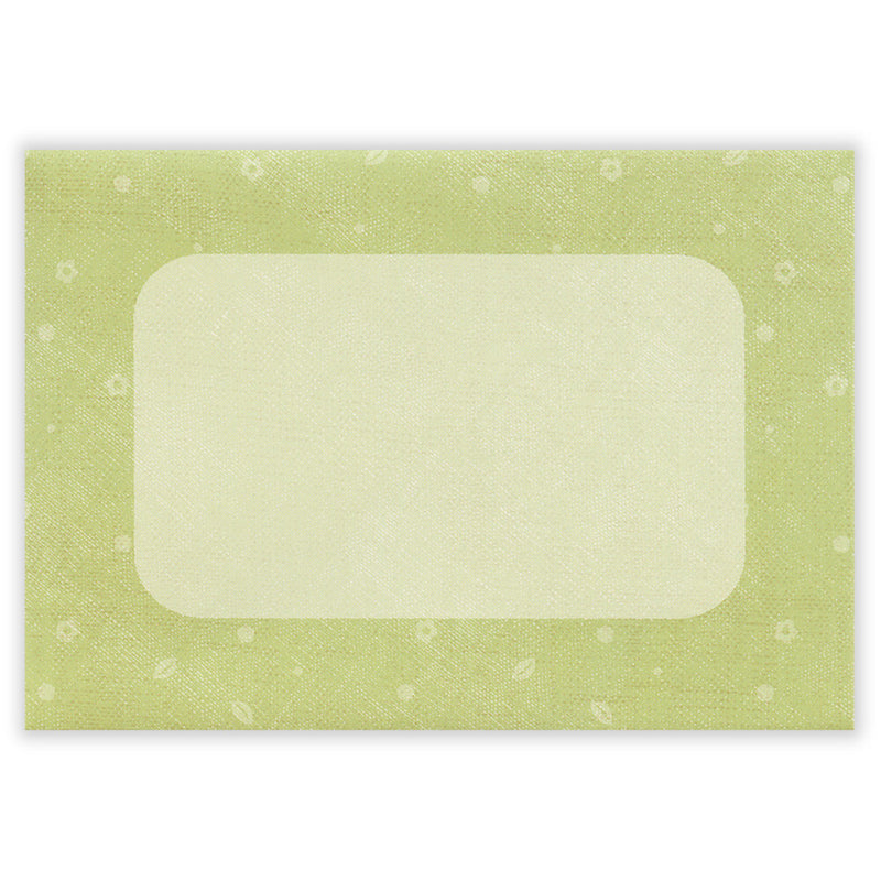 Green envelope with a clear window on a white background