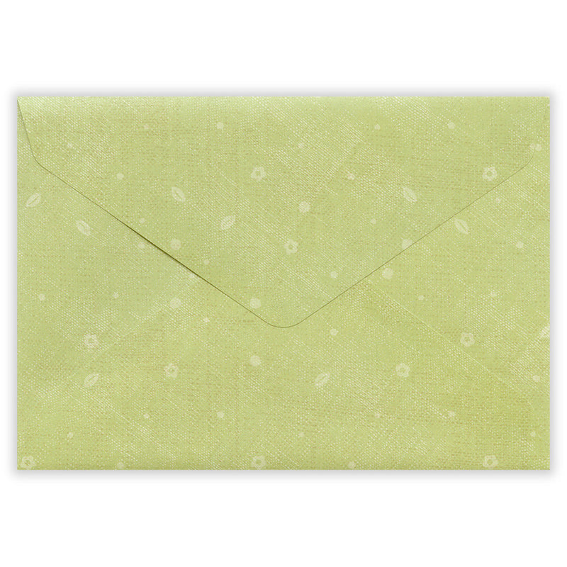 Green textured envelope on a white background