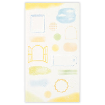 Set of colorful geometric shapes on a white background