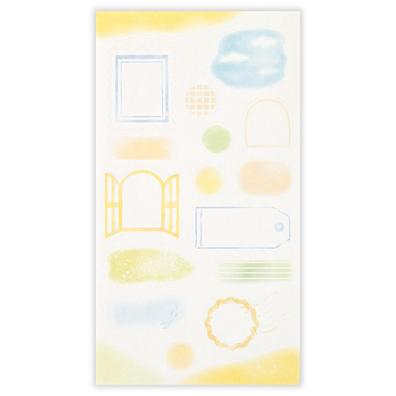Set of colorful geometric shapes on a white background