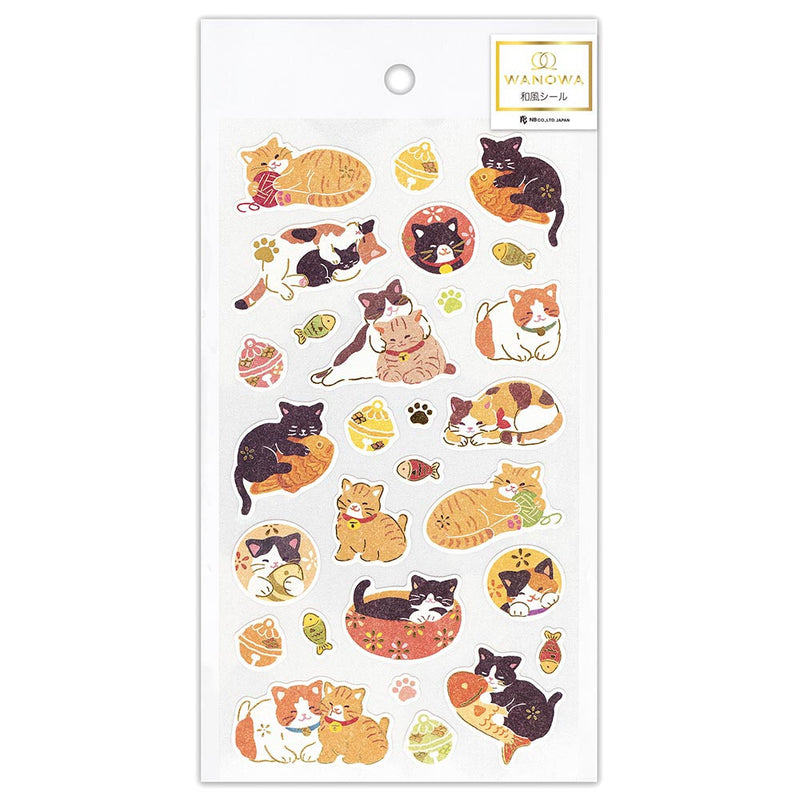 NB Wanowa Gold Foil Sticker - Japanese Cat 1354125