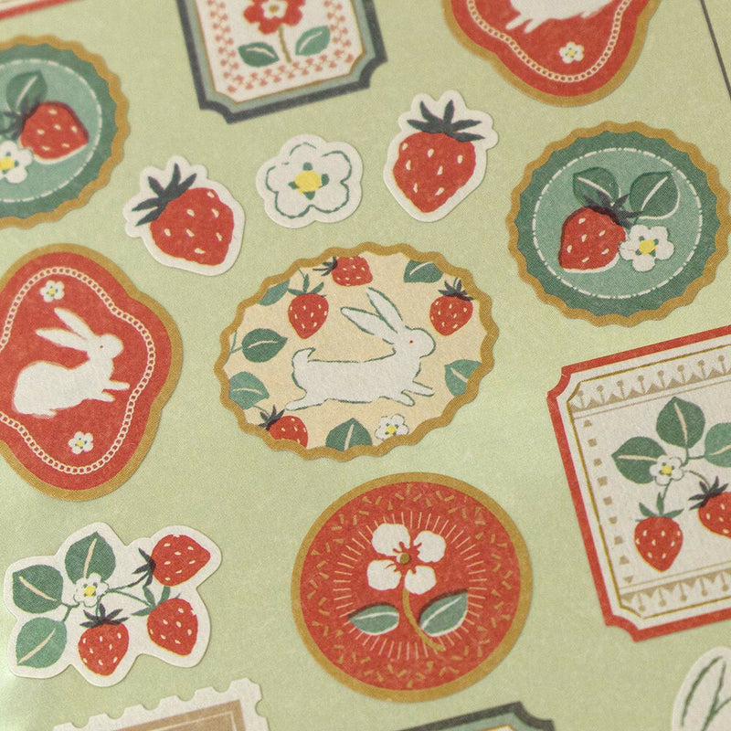 NB Wanowa Large Japanese Style Sticker - Strawberry Rabbit 1354143