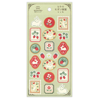 NB Wanowa Large Japanese Style Sticker - Strawberry Rabbit 1354143