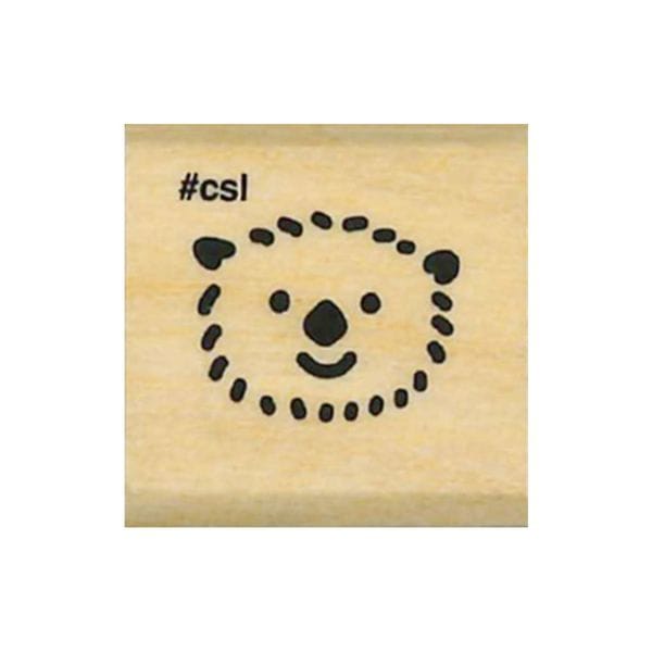 Rubber stamp with a smiley face design and &