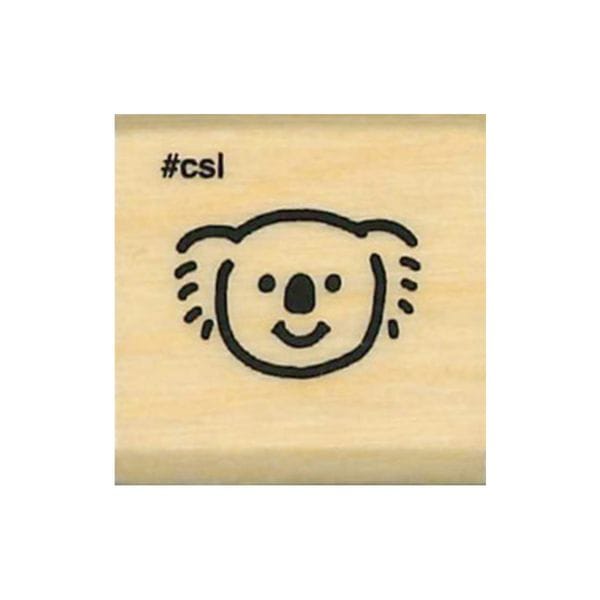 Rubber stamp with a smiley face design and &