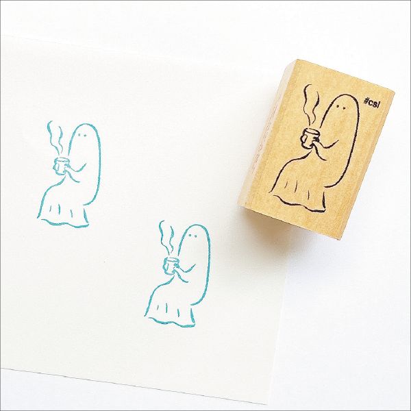KODOMO NO KAO "I Love Stamp" Rubber Stamp - Ghost (Tea) 1533-094