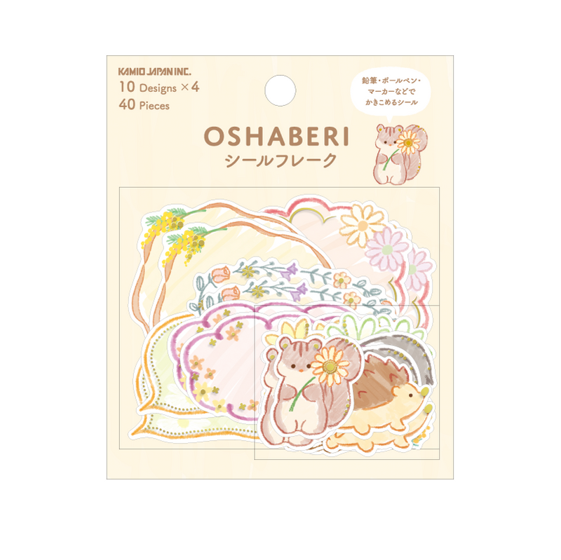 Kamio Oshaberi Gold Foil Writable Sticker Flakes - Animals 216941