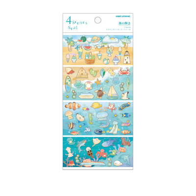 Kamio 4 Scenes Gold Foil Sticker - Sea 218453