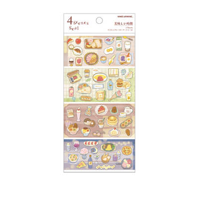 Kamio 4 Scenes Gold Foil Sticker - Delicious Food 218454