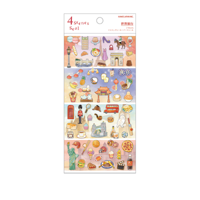 Kamio 4 Scenes Gold Foil Sticker - Travel 218456