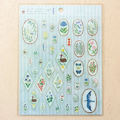 Cozyca Products x Midori Asano Clear Sticker - Birds Song x Deer Dream Seal 22-878 