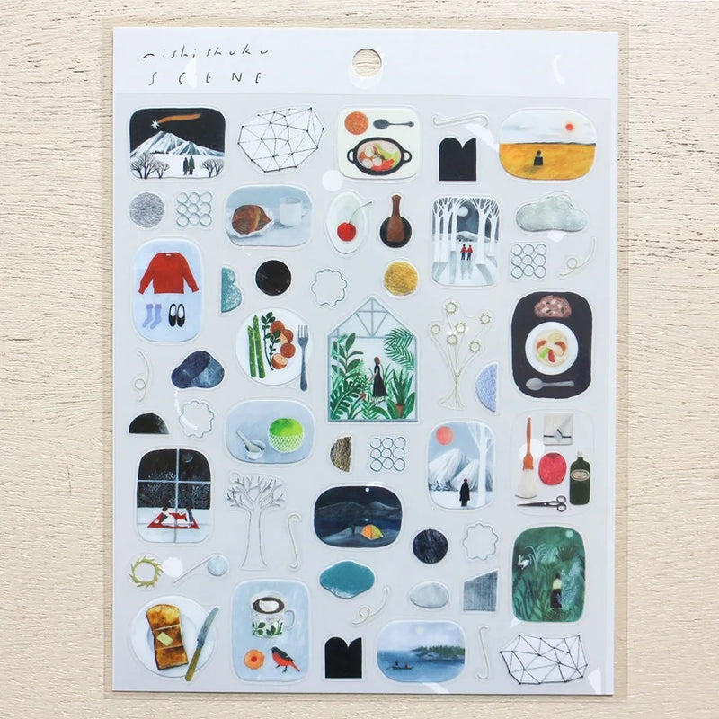 Cozyca Products x Nishi Shuku Clear Sticker - Scene 22-896