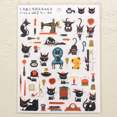 Cozyca Products x Kuroneko Design Clear Sticker - Together with Black Cat Robin Vol.2 22-900