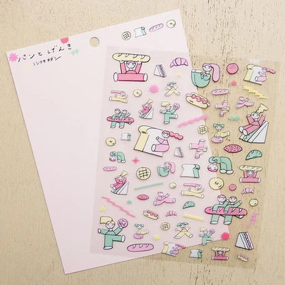 Cozyca Products x Tadashi Nishiwaki Clear Sticker - Bread and Genki 22-977