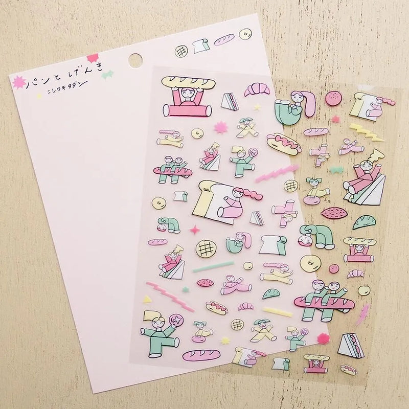 Cozyca Products x Tadashi Nishiwaki Clear Sticker - Bread and Genki 22-977