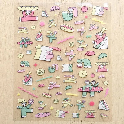 Cozyca Products x Tadashi Nishiwaki Clear Sticker - Bread and Genki 22-977