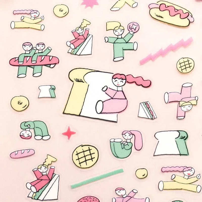 Cozyca Products x Tadashi Nishiwaki Clear Sticker - Bread and Genki 22-977