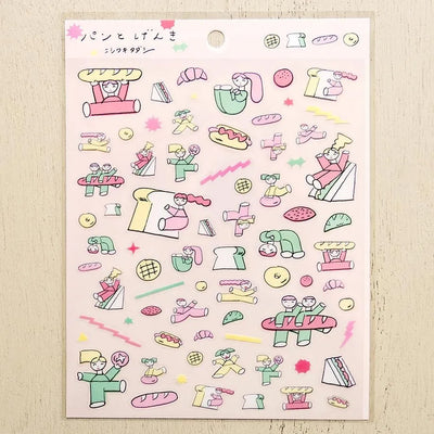 Cozyca Products x Tadashi Nishiwaki Clear Sticker - Bread and Genki 22-977