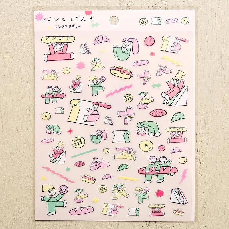 Cozyca Products x Tadashi Nishiwaki Clear Sticker - Bread and Genki 22-977