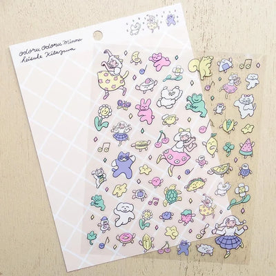 Cozyca Products x Heisuke Kitazawa Clear Sticker - Odoru Odoru Minna 22-981