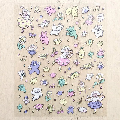 Cozyca Products x Heisuke Kitazawa Clear Sticker - Odoru Odoru Minna 22-981