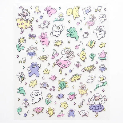 Cozyca Products x Heisuke Kitazawa Clear Sticker - Odoru Odoru Minna 22-981