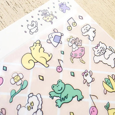Cozyca Products x Heisuke Kitazawa Clear Sticker - Odoru Odoru Minna 22-981