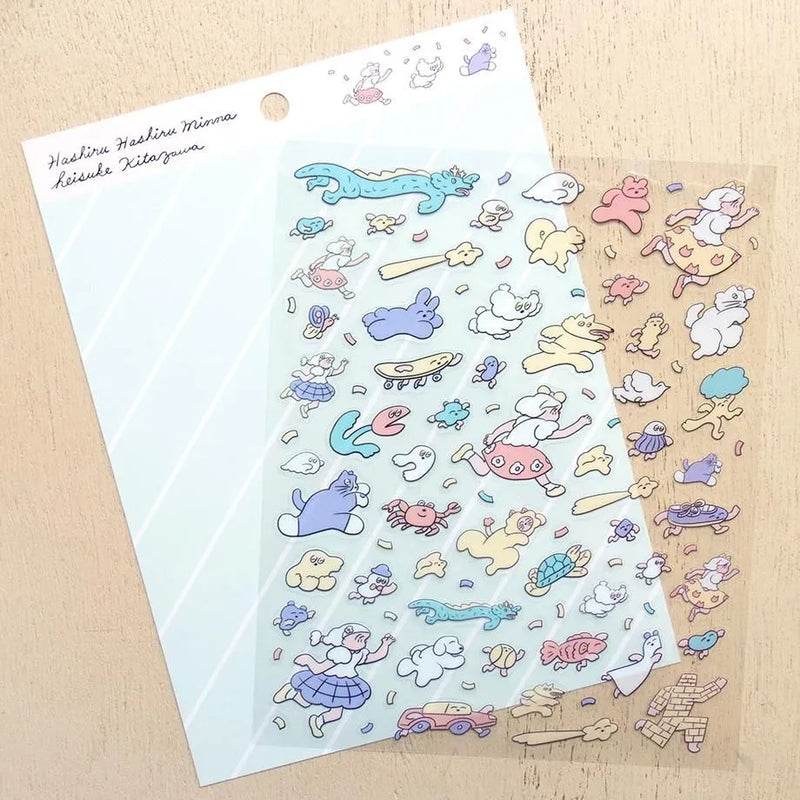 Hashiru Bookmark Cozyca Products x Heisuke Kitazawa Clear Sticker - Hashiru Hashiru Min ...