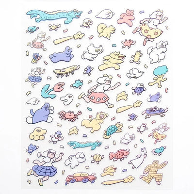 Cozyca Products x Heisuke Kitazawa Clear Sticker - Hashiru Hashiru Minna 22-982