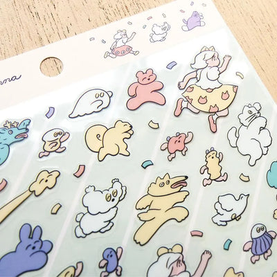 Cozyca Products x Heisuke Kitazawa Clear Sticker - Hashiru Hashiru Minna 22-982