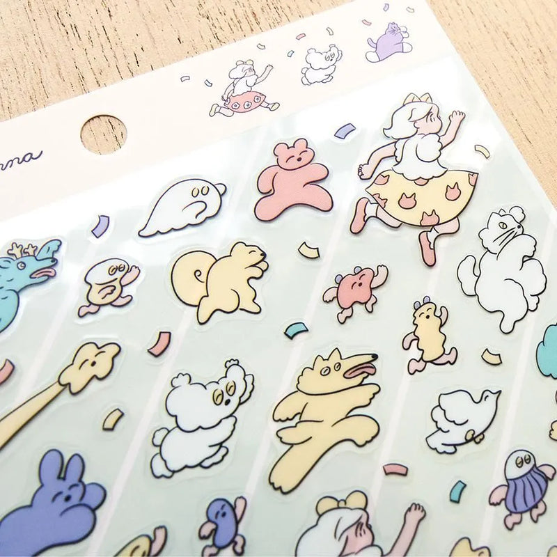 Cozyca Products x Heisuke Kitazawa Clear Sticker - Hashiru Hashiru Minna 22-982