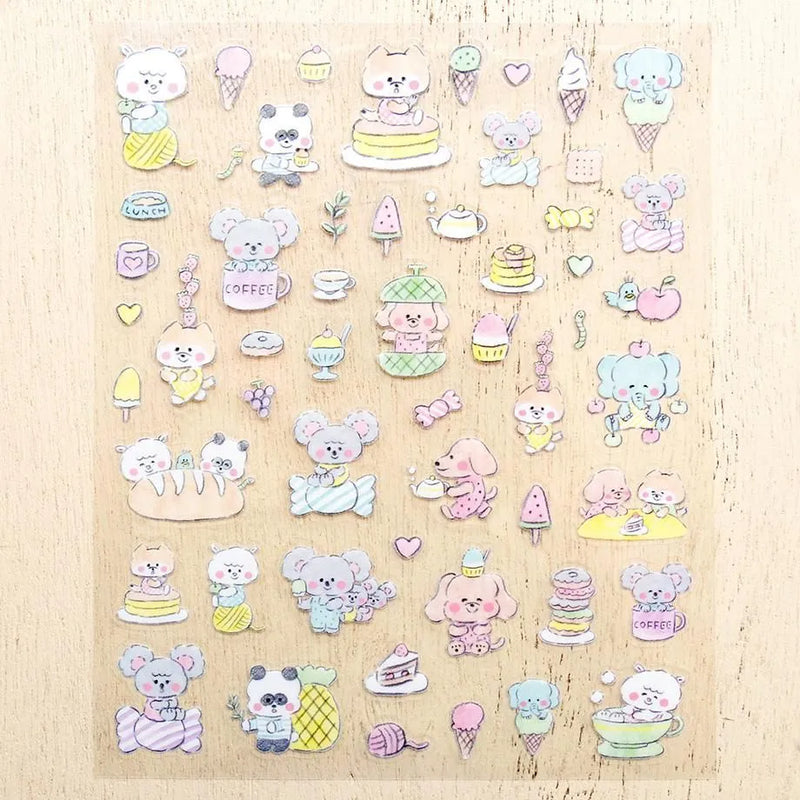 Cozyca Products x Noriyuki Echigawa Clear Sticker - Oyatsu and Animals 22-986