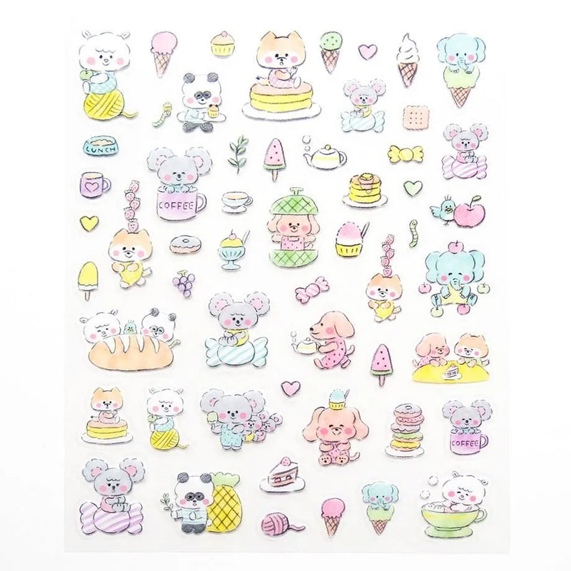 Cozyca Products x Noriyuki Echigawa Clear Sticker - Oyatsu and Animals 22-986
