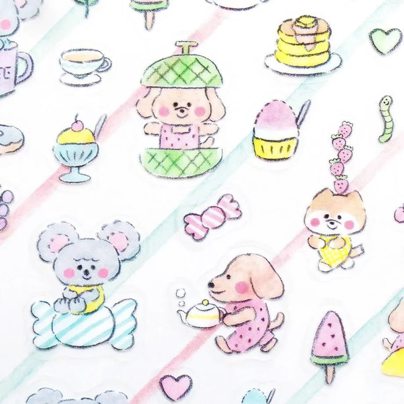 Cozyca Products x Noriyuki Echigawa Clear Sticker - Oyatsu and Animals 22-986