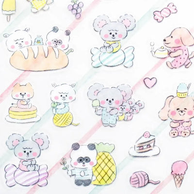 Cozyca Products x Noriyuki Echigawa Clear Sticker - Oyatsu and Animals 22-986