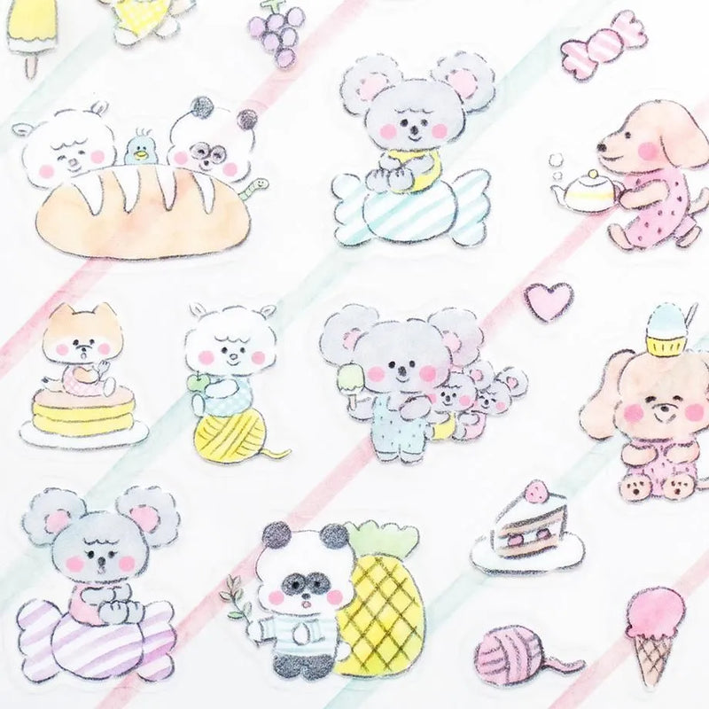 Cozyca Products x Noriyuki Echigawa Clear Sticker - Oyatsu and Animals 22-986