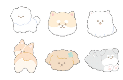 Kamio Puff Sponge Sticker Flakes - Inu 221518