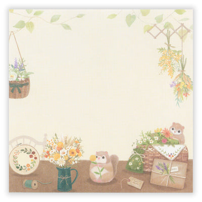 NB Mattari Animals Memo Pad - Flower x Momonga 2312203